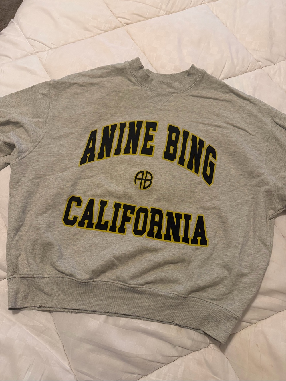 Anine Bing California Logo Sweatshirt - Gray/Yellow